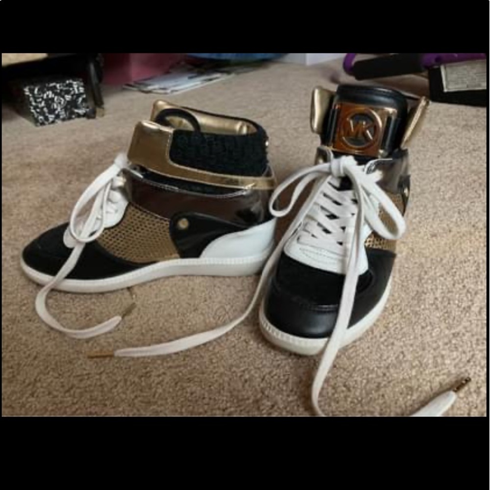 Michael Kors High Healed Sneakers Sz 7 1/2